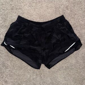 Lululemon Black Camouflage Hotty Hot Shorts